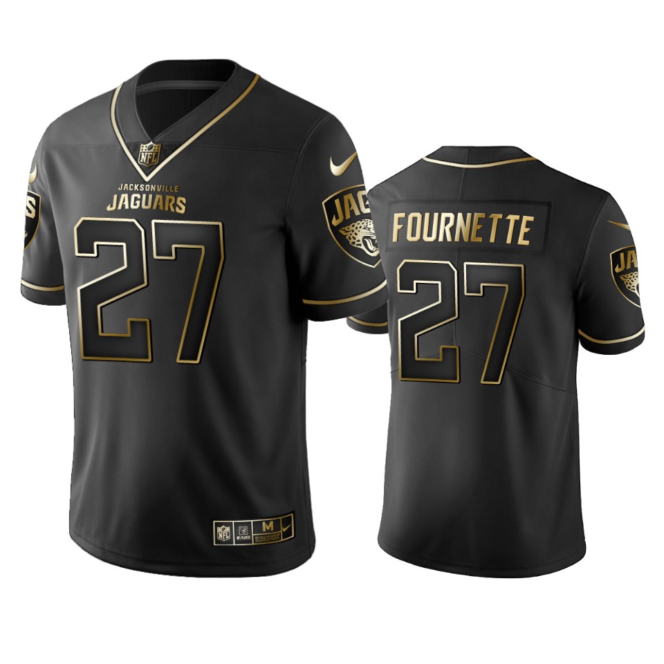 Men Nike Jaguars #27 Leonard Fournette  Stitched NFL Vapor Untouchable Limited Black Golden Jersey